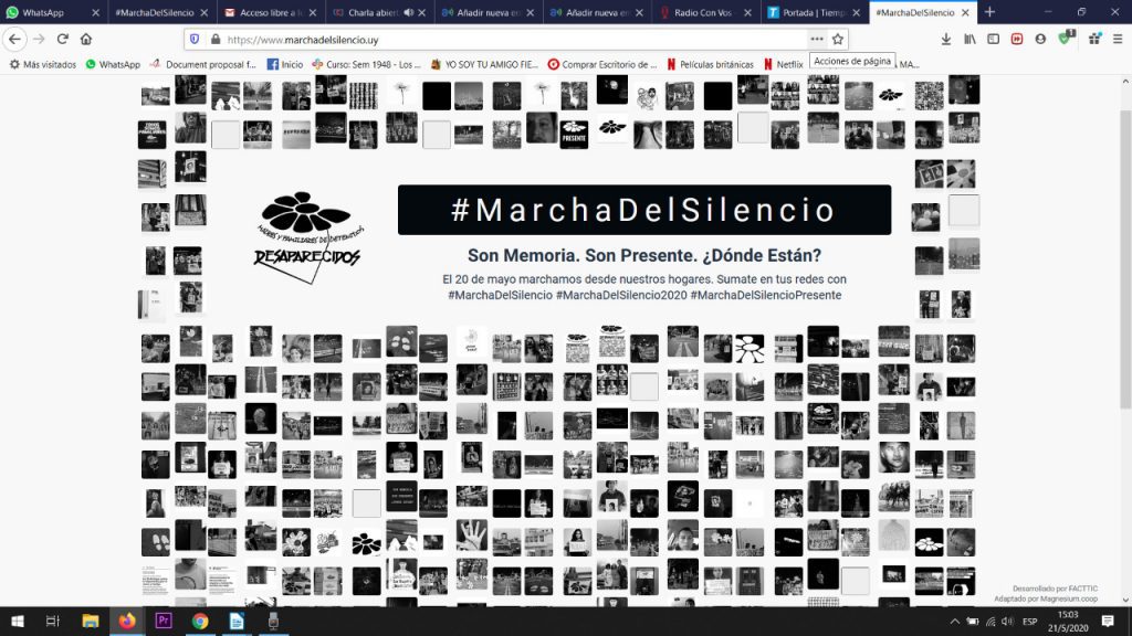 Cooperativas uruguayas también realizaron marcha virtual por memoria, verdad y justicia