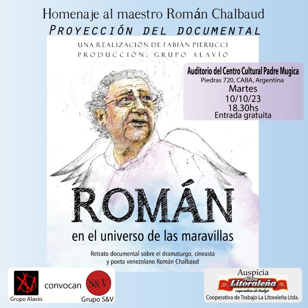 Homenaje al dramaturgo y poeta Román Chalbaud, con la proyección de un documental