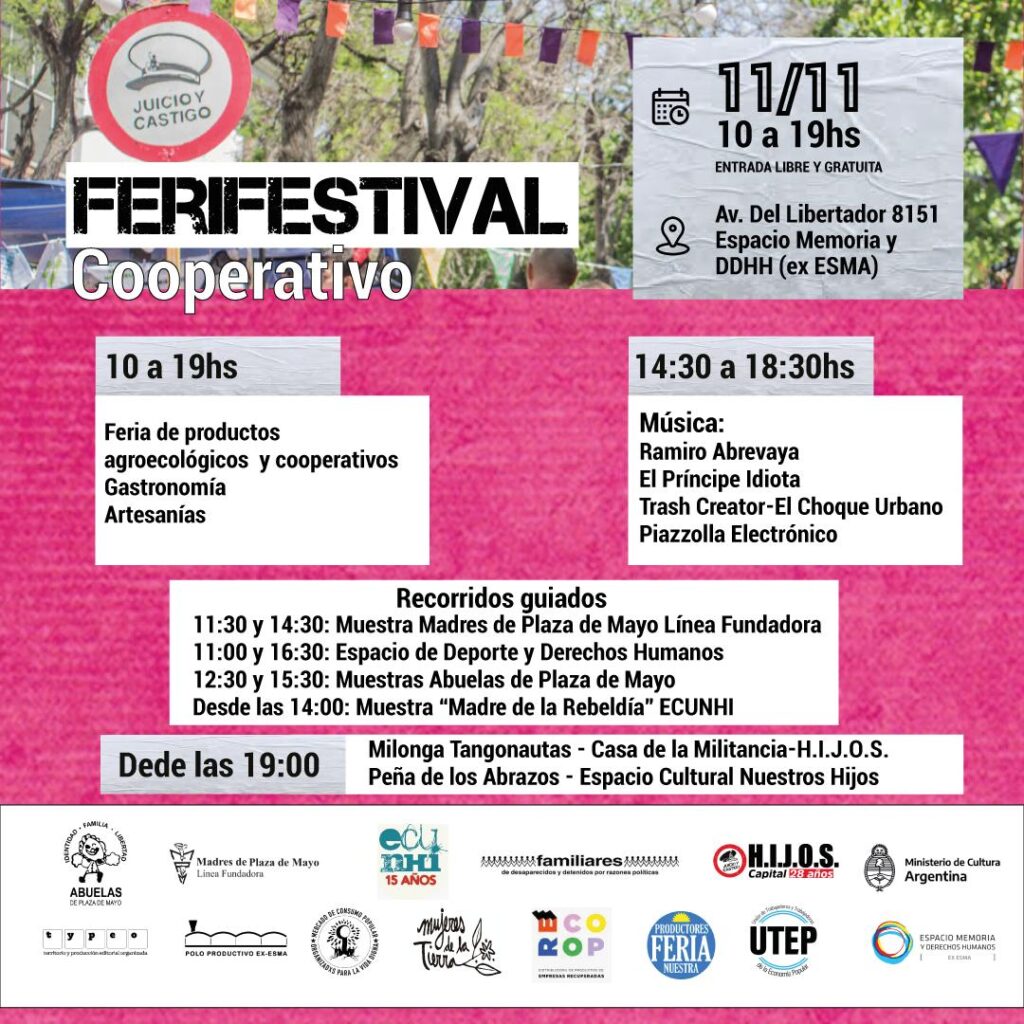 Ferifestival cooperativo en la ex ESMA: un sábado de música en vivo y economía popular en Núñez