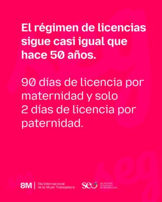 el régimen de licencias en Argentina sigue igual que hace 50 años — 90 días por maternidad y 2 días por paternidad