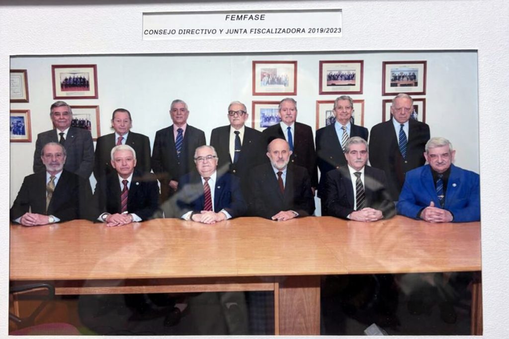 Consejo Directivo y Junta Fiscalizadora de FEMFASE 2019-2023, con Pablo R. Marín como vicepresidente, junto a Fabián Brown como presidente.