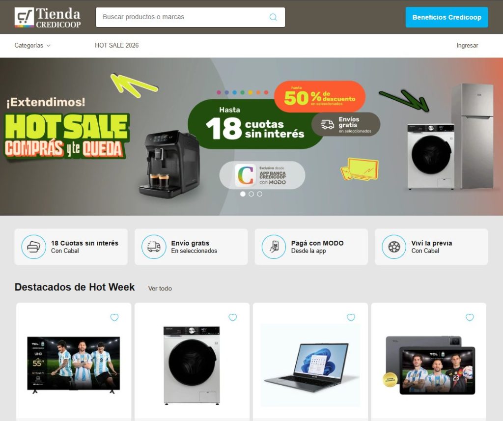 Hot Sale 2026: en tres días, Tienda Credicoop superó las ventas de todo un mes
