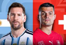 Lionel Messi y Granit Xhaka representados frente a frente en la previa del cruce Argentina vs Suiza por el Mundial 2026.